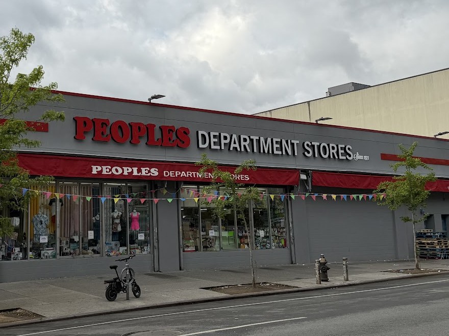 Peoples Department Store storefront in Inwood, Manhattan