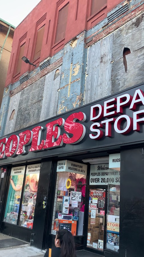 Vintage red Peoples Department Store sign