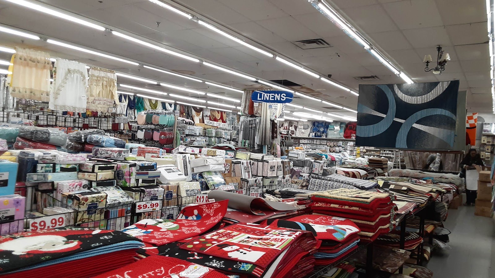 Bedding and comforter section at Peoples Department Store